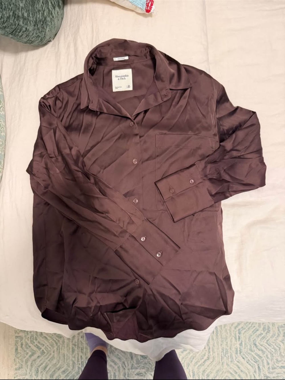 Abercrombie & Fitch women’s  Long Sleeve Button-Up Shirt - brown